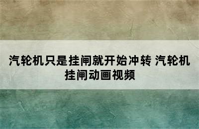 汽轮机只是挂闸就开始冲转 汽轮机挂闸动画视频